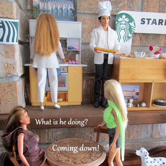 BARBIE & TERESA DOLLS, SWIMSUITS + OUTFITS in FRENCH STARBUCKS STORY - LOVELY! - Picture 8 of 10